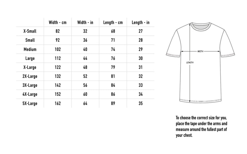 Size chart for Nobodys Coming To Save You T-Shirt - Black